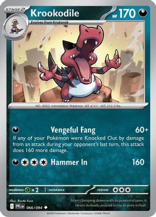 Krookodile 066  - Reverse Holofoil ME02 Phantasmal Flames - Uncommon