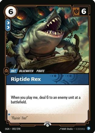 Riptide Rex (092/298) - Riftbound - [Riftbound Organized Play Promotional Cards] Foil