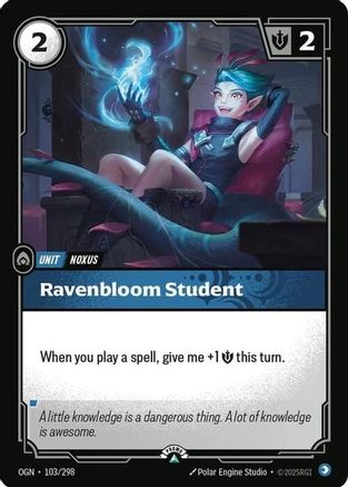 Ravenbloom Student (103/298) - Riftbound - [Riftbound Organized Play Promotional Cards] Foil