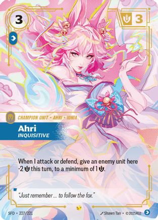 Ahri - Inquisitive (Overnumbered) (227/221) - [Spiritforged] Foil