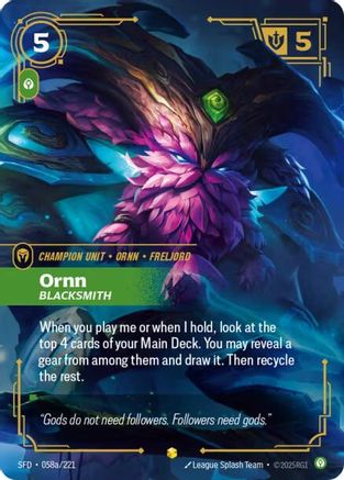 Ornn - Blacksmith (Alternate Art) (058a/221) - Riftbound - [Spiritforged] Foil