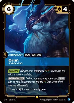 Ornn - Forge God (Alternate Art) (085a/221) - Riftbound - [Spiritforged] Foil