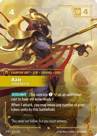 Azir - Sovereign (177/221) - Riftbound - [Spiritforged] Foil
