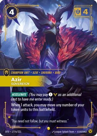Azir - Sovereign (Alternate Art) (177a/221) - Riftbound - [Spiritforged] Foil