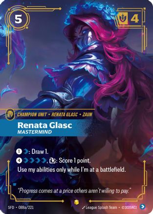 Renata Glasc - Mastermind (Alternate Art) (088a/221) - Riftbound - [Spiritforged] Foil