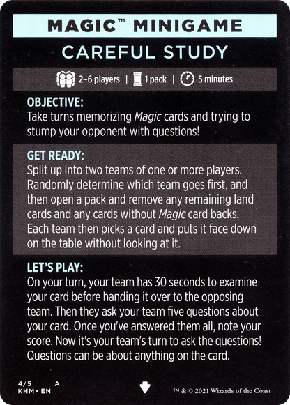 Careful Study (minigame) // Careful Study (cont'd)  [Kaldheim Minigames]