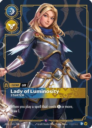 Lux - Lady of Luminosity (Metal) (021/024) - Riftbound - [Riftbound Organized Play Promotional Cards] Foil