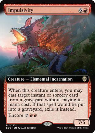 Impulsivity (Extended Art)  [Commander: Lorwyn Eclipsed]