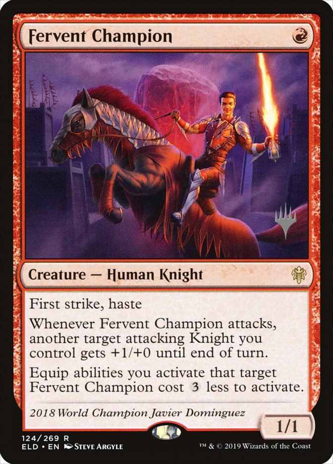 Fervent Champion (Promo Pack) [Throne of Eldraine Promos] Foil