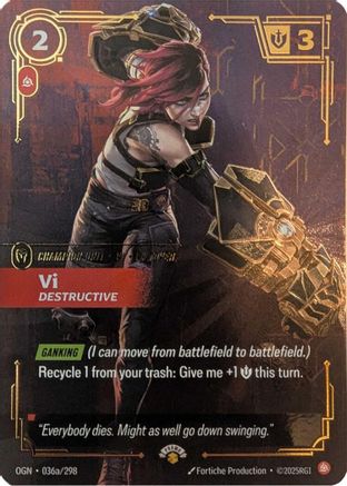 Vi - Destructive (036a/298) - Riftbound - [Riftbound Promotional Cards] Foil