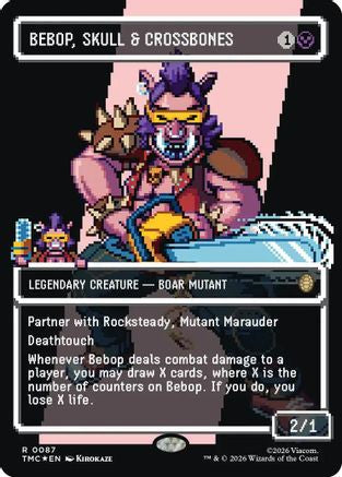 Bebop, Skull & Crossbones (Borderless) (Surge Foil)  [Commander: Teenage Mutant Ninja Turtles] Foil