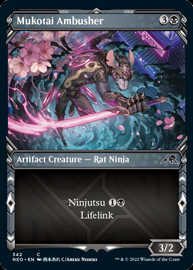 Mukotai Ambusher (Showcase Ninja) [Kamigawa: Neon Dynasty] Foil
