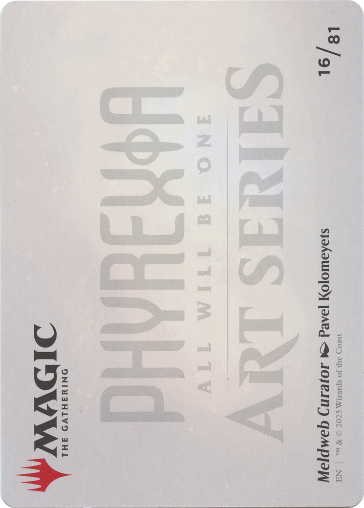 Meldweb Curator // Meldweb Curator  [Phyrexia: All Will Be One Art Series] (Borderless) Foil