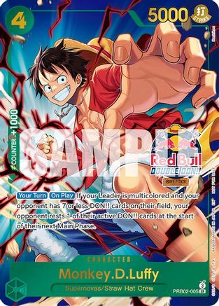 Monkey.D.Luffy (Red Bull Double Don!!) (Winner) (PRB02-005) - [One Piece Promotion Cards] Foil
