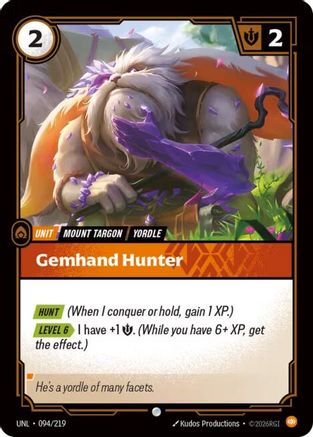 Gemhand Hunter (094/219) - Riftbound - [Unleashed] Foil