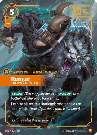 Rengar - Trophy Hunter (120/219) - Riftbound - [Unleashed] Foil