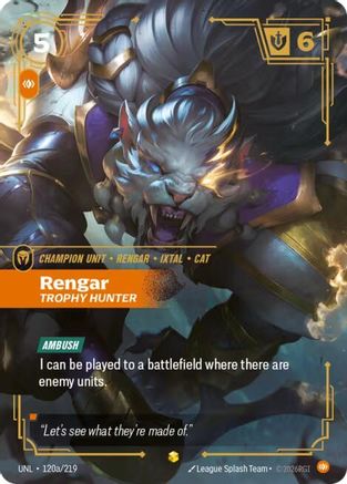 Rengar - Trophy Hunter (Alternate Art) (120a/219) - Riftbound - [Unleashed] Foil