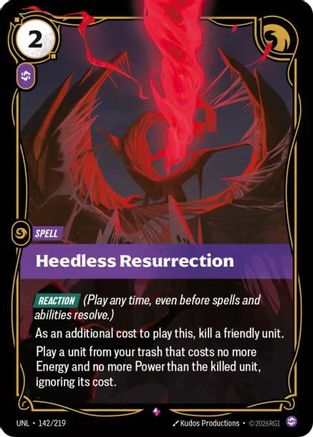 Heedless Resurrection (142/219) - Riftbound - [Unleashed] Foil