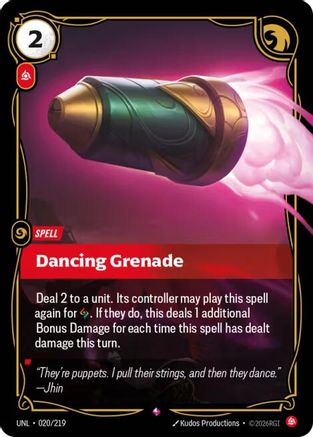 Dancing Grenade (020/219) - Riftbound - [Unleashed] Foil
