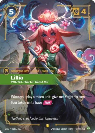 Lillia - Protector of Dreams (Alternate Art) (058a/219) - Riftbound - [Unleashed] Foil