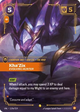 Kha'Zix - Evolving Hunter (Alternate Art) (119a/219) - Riftbound - [Unleashed] Foil