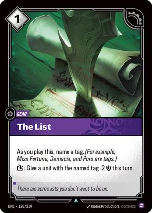 The List (138/219) - Riftbound - [Unleashed]