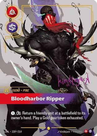 Pyke - Bloodharbor Ripper (Signature) (228*/219) - Riftbound - [Unleashed] Foil