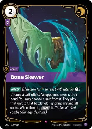 Bone Skewer (139/219) - Riftbound - [Unleashed] Foil