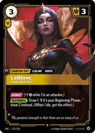 LeBlanc - Fragmented (172/219) - Riftbound - [Unleashed] Foil