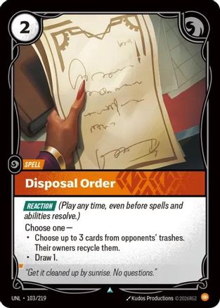 Disposal Order (103/219) - Riftbound - [Unleashed]