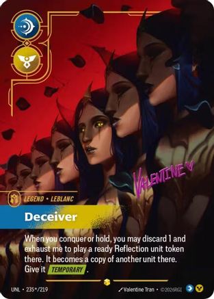 LeBlanc - Deceiver (Signature) (235*/219) - Riftbound - [Unleashed] Foil