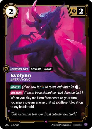 Evelynn - Entrancing (141/219) - Riftbound - [Unleashed] Foil