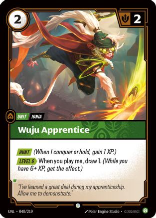 Wuju Apprentice (040/219) - Riftbound - [Unleashed] Foil