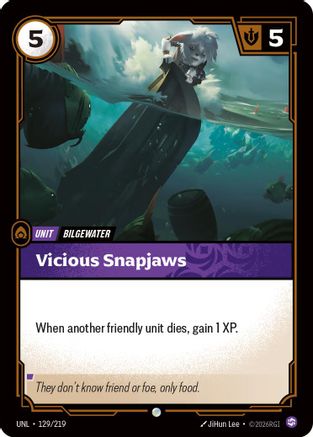Vicious Snapjaws (129/219) - Riftbound - [Unleashed] Foil