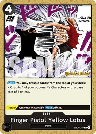 Finger Pistol Yellow Lotus (EB04-049) - [Adventure on Kami's Island Release Event Cards]