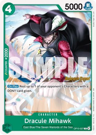 Dracule Mihawk (OP15-027) - [Adventure on Kami's Island Release Event Cards]