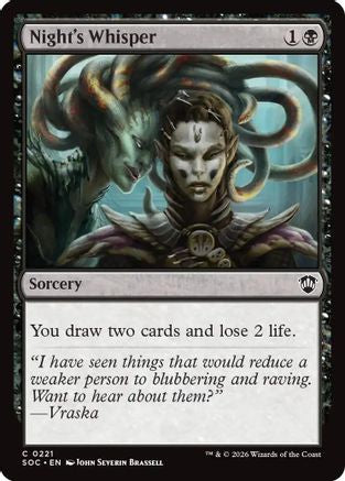 Night's Whisper  [Commander: Secrets of Strixhaven]