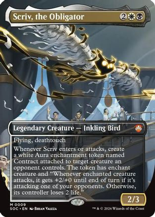 Scriv, the Obligator (Borderless)  [Commander: Secrets of Strixhaven] Foil