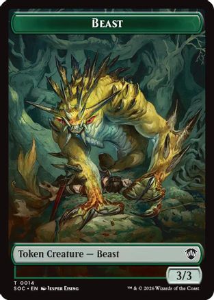 Beast // Fractal (0004) Double-Sided Token  [Commander: Secrets of Strixhaven]
