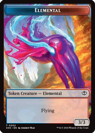 Elemental (0002) // Treasure Double-Sided Token  [Secrets of Strixhaven]