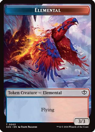 Elemental (0003) // Treasure Double-Sided Token  [Secrets of Strixhaven]