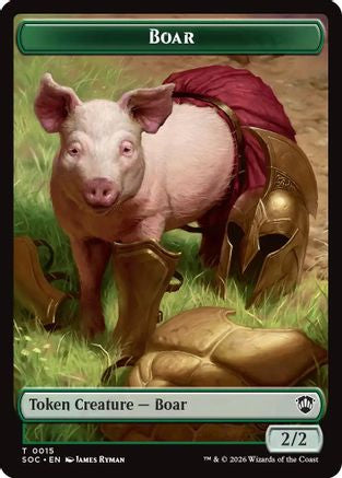 Boar // Frog Lizard Double-Sided Token  [Commander: Secrets of Strixhaven] Foil