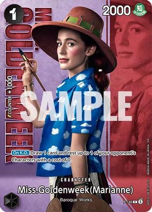 Miss.Goldenweek (Marianne) - P-146 (Premium Card Collection -Live Action Edition Vol.2 Baroque Works-) (P-146) - [One Piece Promotion Cards] Foil