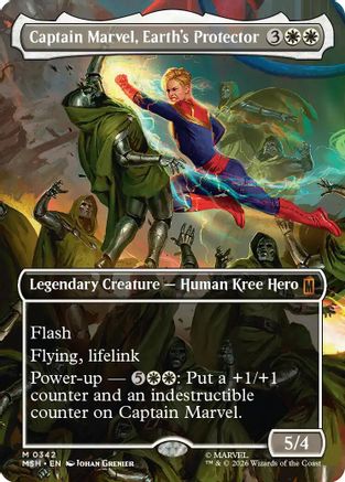 Captain Marvel, Earth's Protector (Borderless) (0342)  [Marvel Super Heroes] Foil