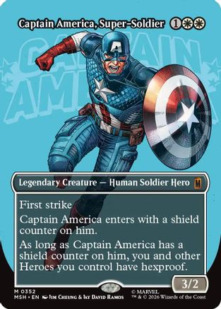 Captain America, Super-Soldier (Borderless) (0352)  [Marvel Super Heroes] Foil