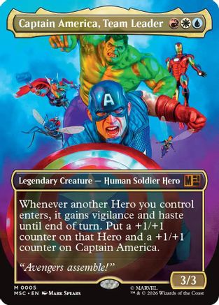 Captain America, Team Leader (Borderless)  [Commander: Marvel Super Heroes]