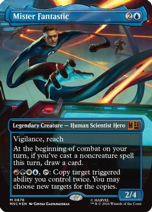 Mister Fantastic (Borderless) (Surge Foil)  [Commander: Marvel Super Heroes] Foil