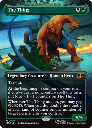 The Thing (Borderless) (Surge Foil)  [Commander: Marvel Super Heroes] Foil