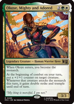 Okoye, Mighty and Adored (Surge Foil)  [Commander: Marvel Super Heroes] Foil
