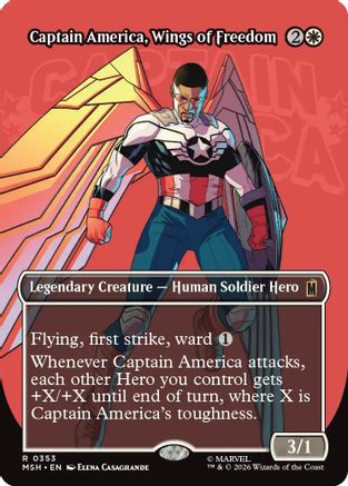 Captain America, Wings of Freedom (Borderless)  [Marvel Super Heroes] Foil